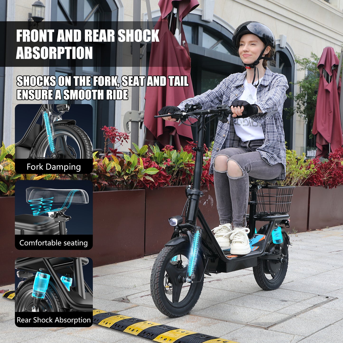 ASKGO K8 Adults Electric Scooter with Seat 36V 13AH