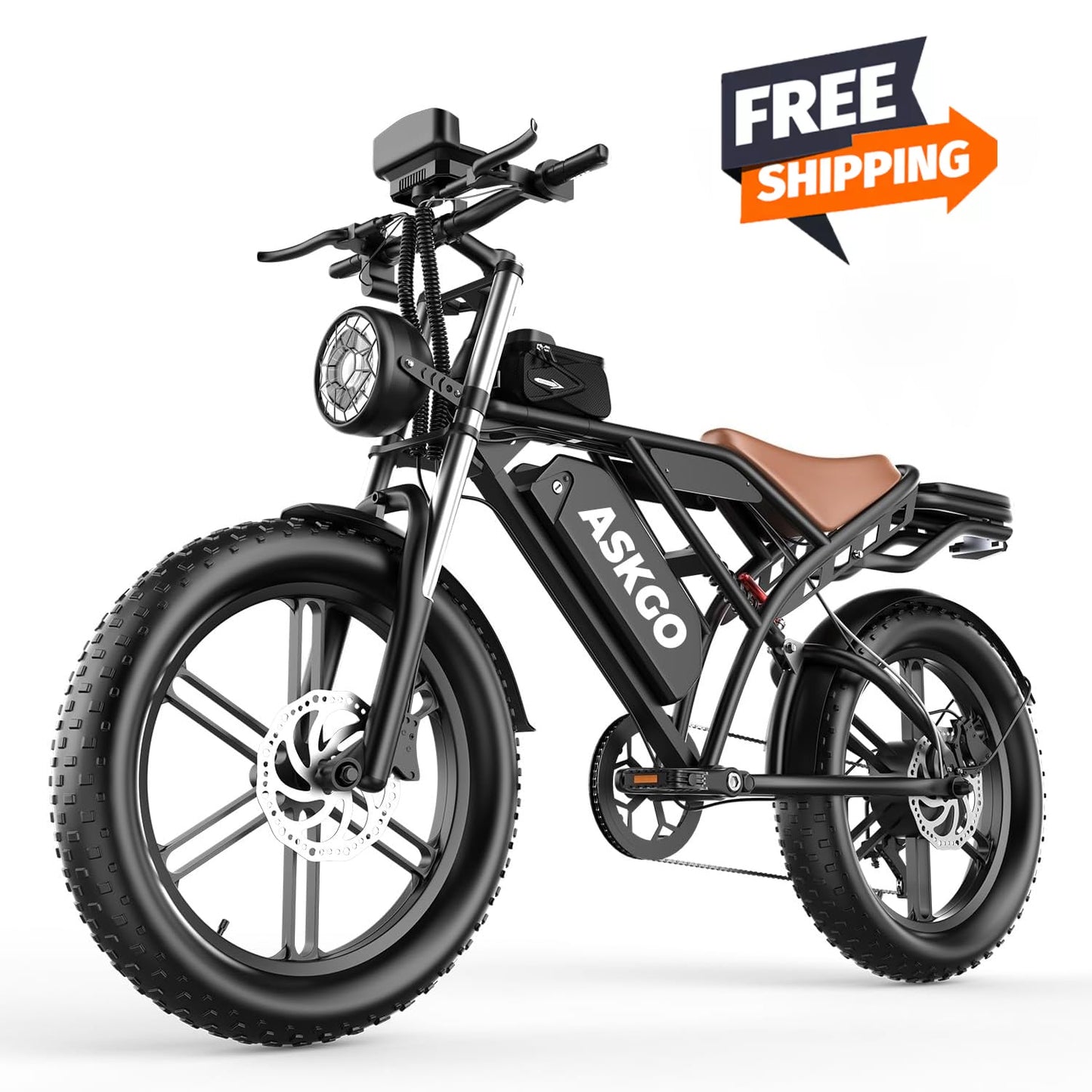 ASKGO F20 Adult Ebike 1200W 20" Tire Electric Dirt Bicycle 32MPH 80Mile Range 48V 20AH