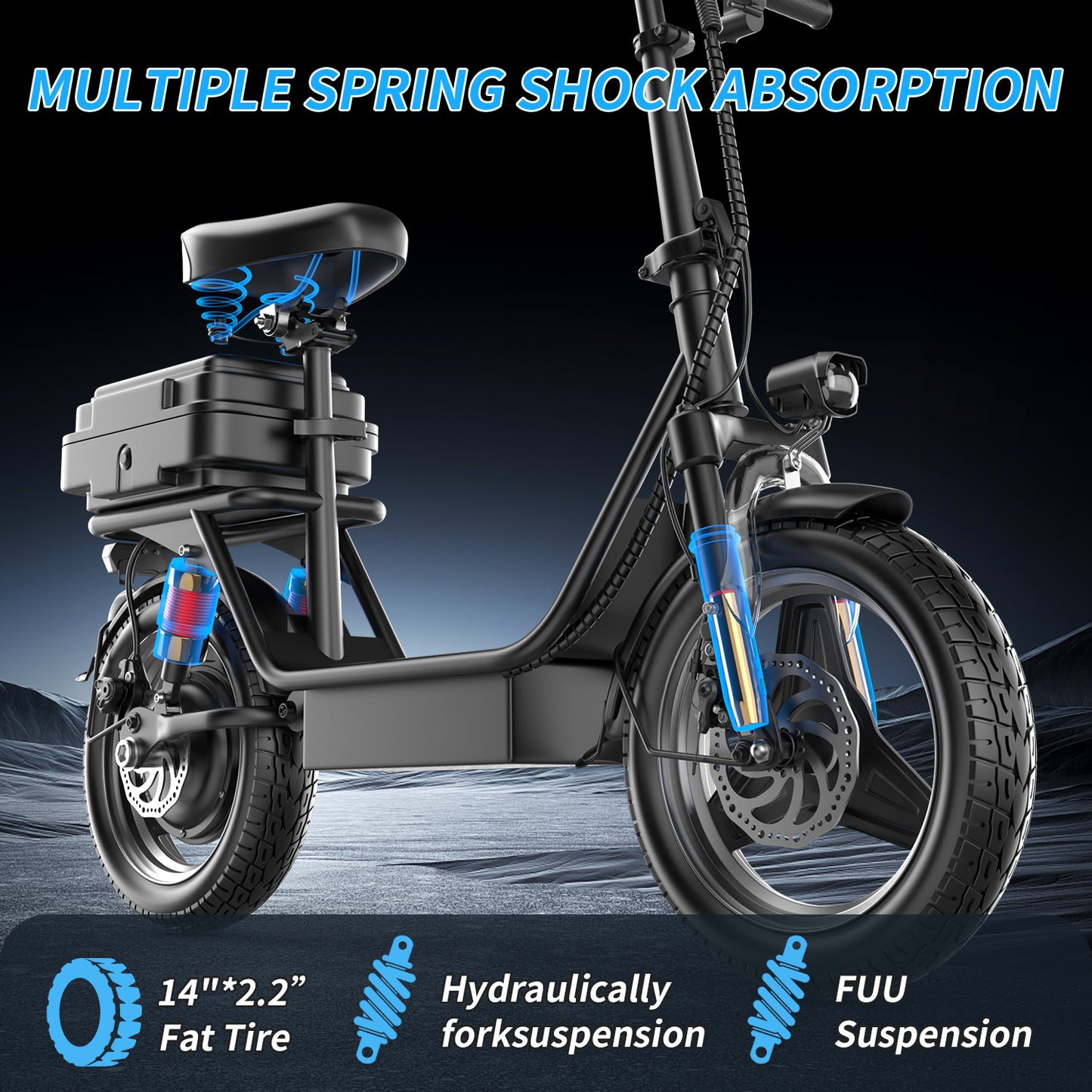 ASKGO Electric Scooter K11 with Seat 650W Peak Motor for Adults