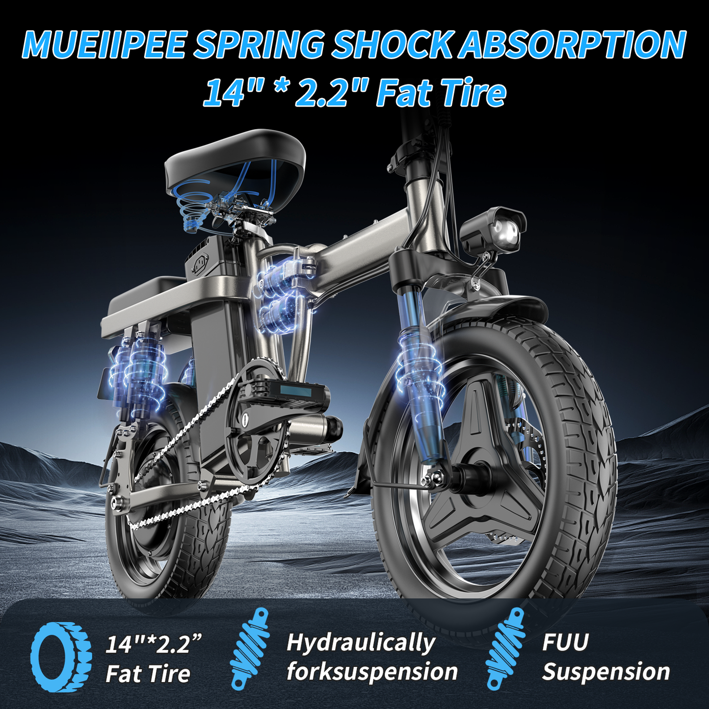 F12 Ebikes for Adults, 400W Lightweight Folding Electric Bike for Adults, 25MPH 35Mile Long Range Commuter Electric Bicycle, 48V 15AH Removable Battery E Bike, Multi-Shock Absorption